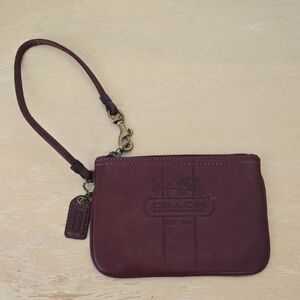 Coach Leatherware Embossed Leather Corner Zip Wristlet